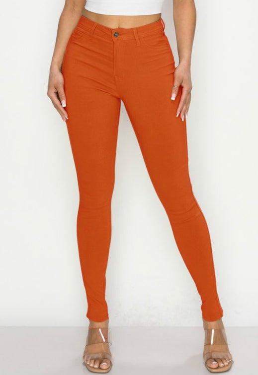 Classic High Waist Color Jeans (Rust)