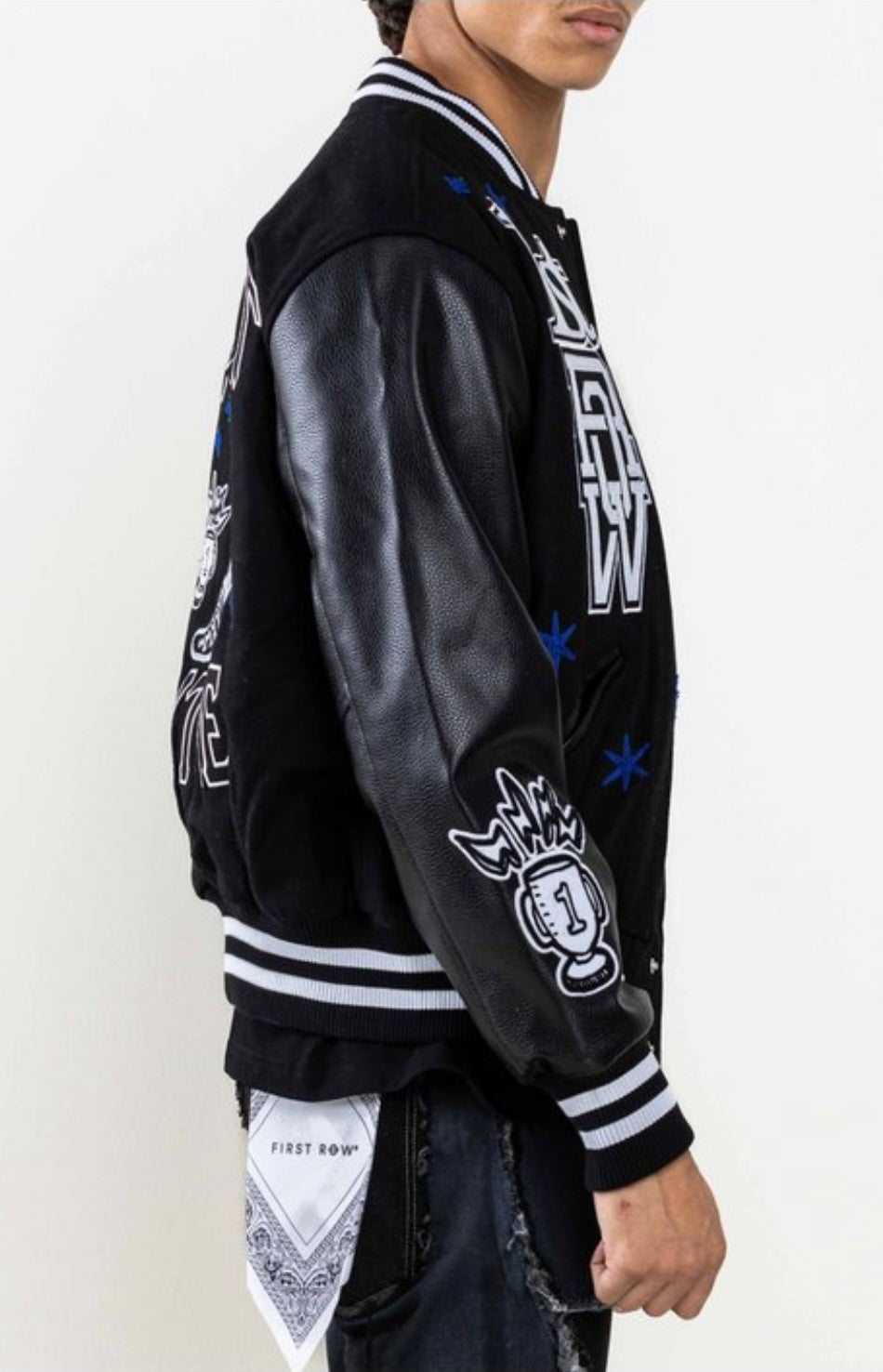 Unisex First Row Varsity Jackets (Black)