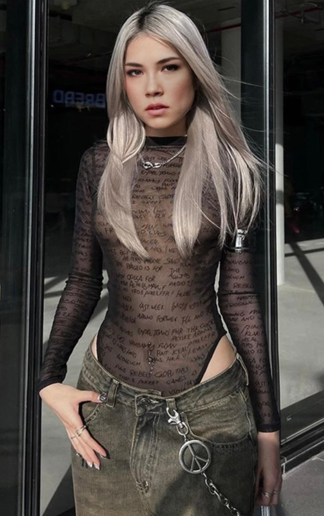 Grafitti Love Sheer Bodysuit